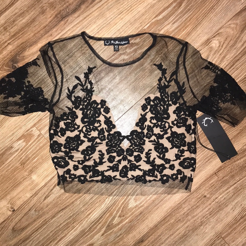 For love and lemons sheer crop top
